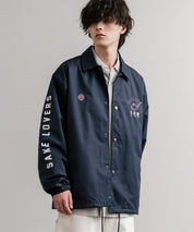 YOIDORE 酔いどれ × 京鼎樓 ジンディンロウ コラボ オーバーサイズ小籠包と酒刺繍コーチジャケット 14889