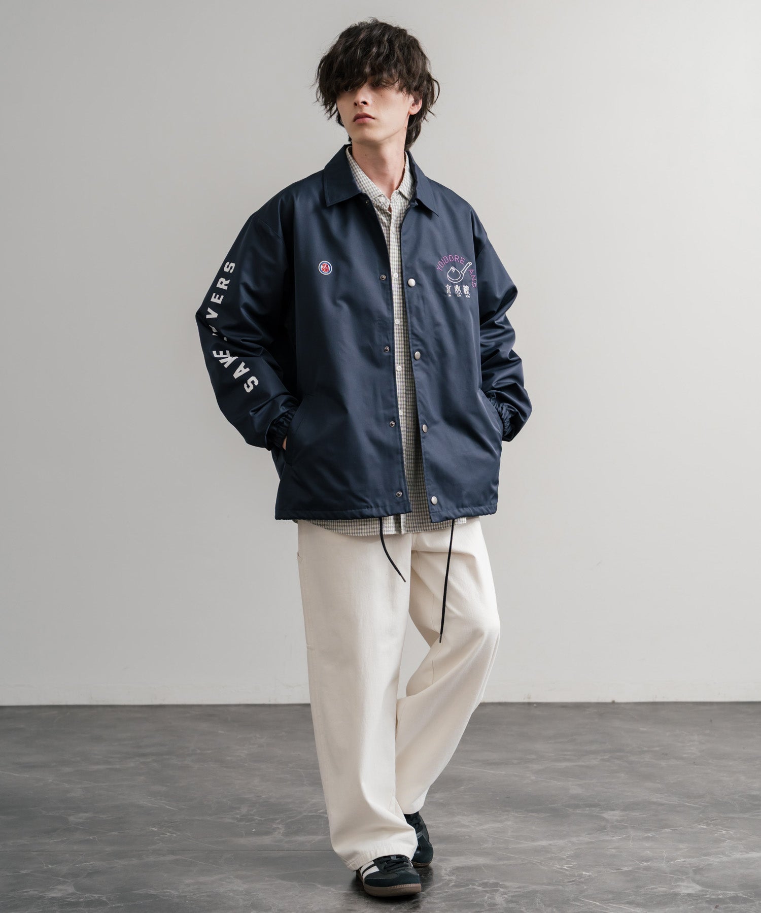 YOIDORE 酔いどれ × 京鼎樓 ジンディンロウ コラボ オーバーサイズ小籠包と酒刺繍コーチジャケット 14889