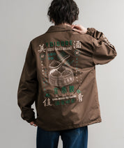 YOIDORE 酔いどれ × 京鼎樓 ジンディンロウ コラボ オーバーサイズ小籠包と酒刺繍コーチジャケット 14889