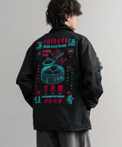 YOIDORE 酔いどれ × 京鼎樓 ジンディンロウ コラボ オーバーサイズ小籠包と酒刺繍コーチジャケット 14889