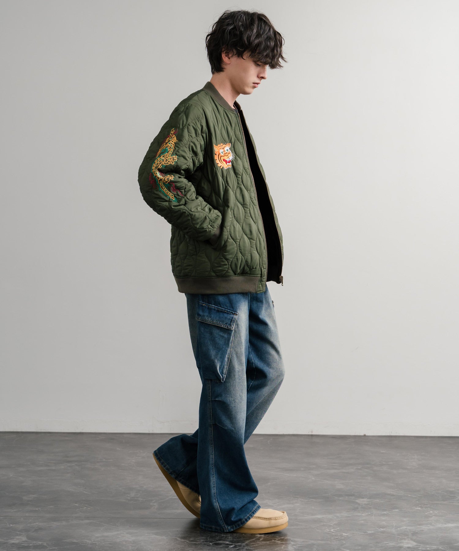 YOIDORE 酔いどれ スーベニア刺繍キルティング2wayリバーシブルジャケット 14890