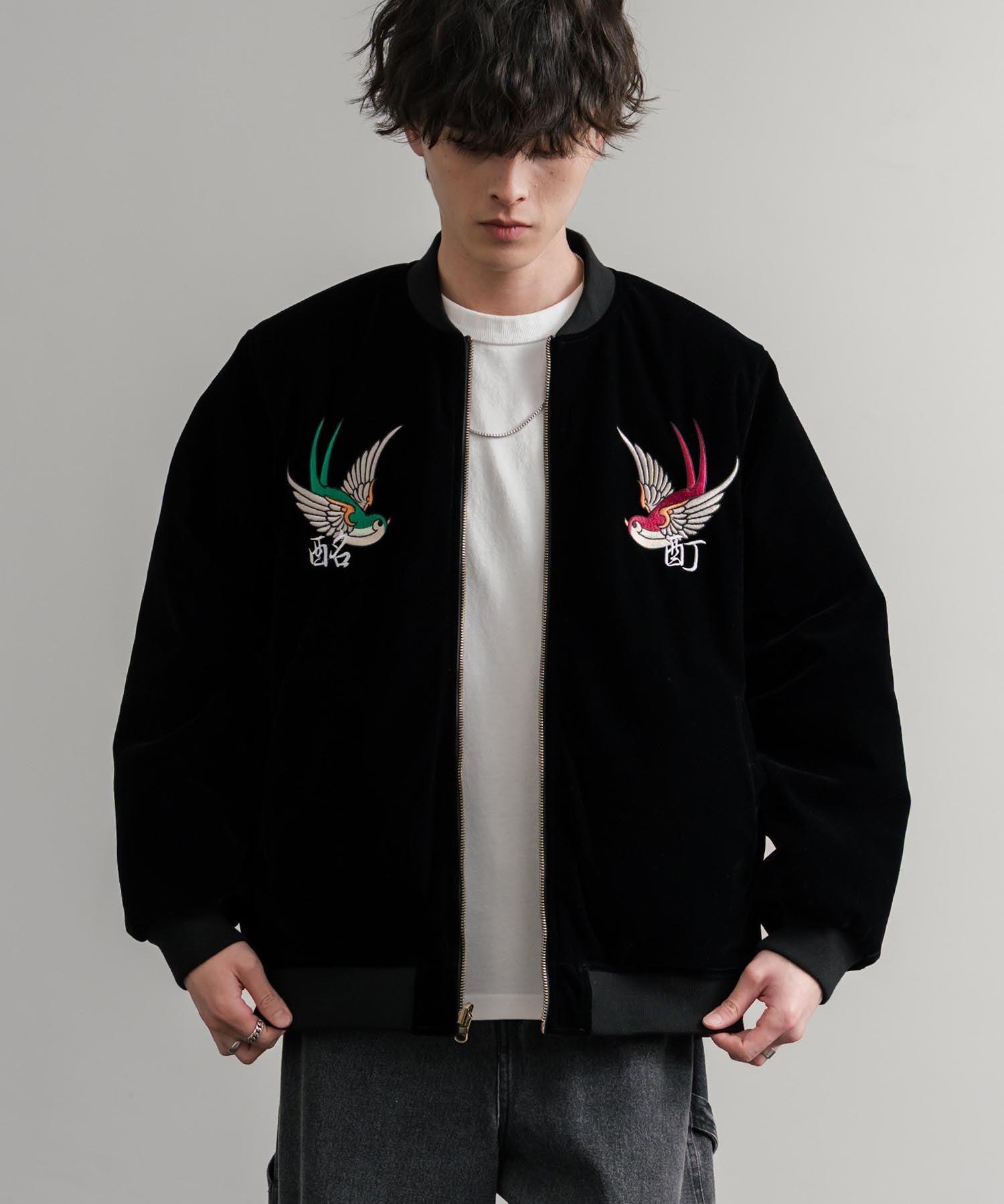 YOIDORE 酔いどれ スーベニア刺繍キルティング2wayリバーシブルジャケット 14890