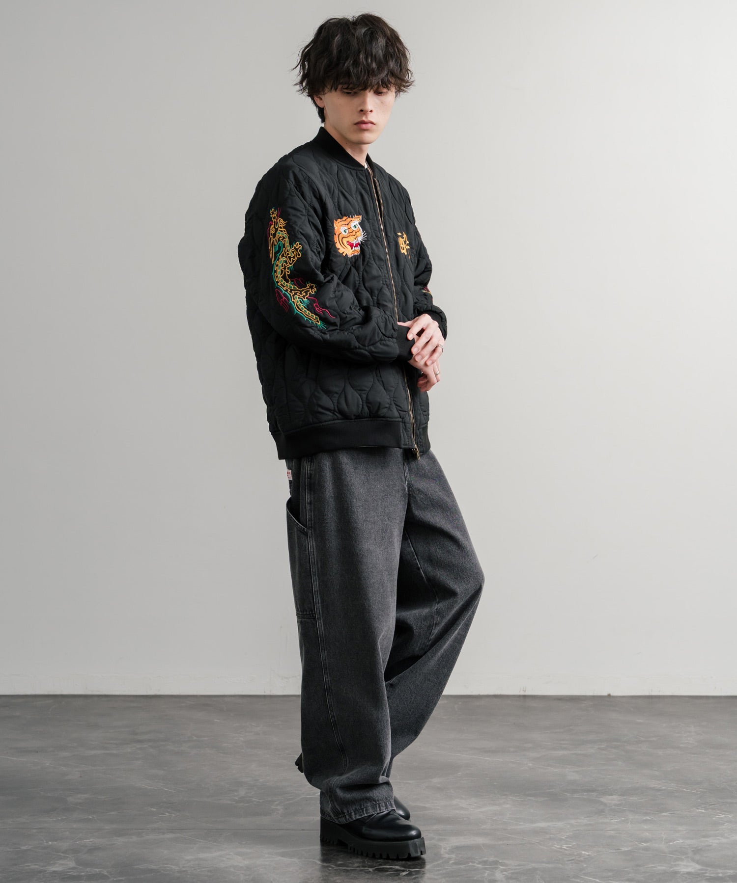 YOIDORE 酔いどれ スーベニア刺繍キルティング2wayリバーシブルジャケット 14890