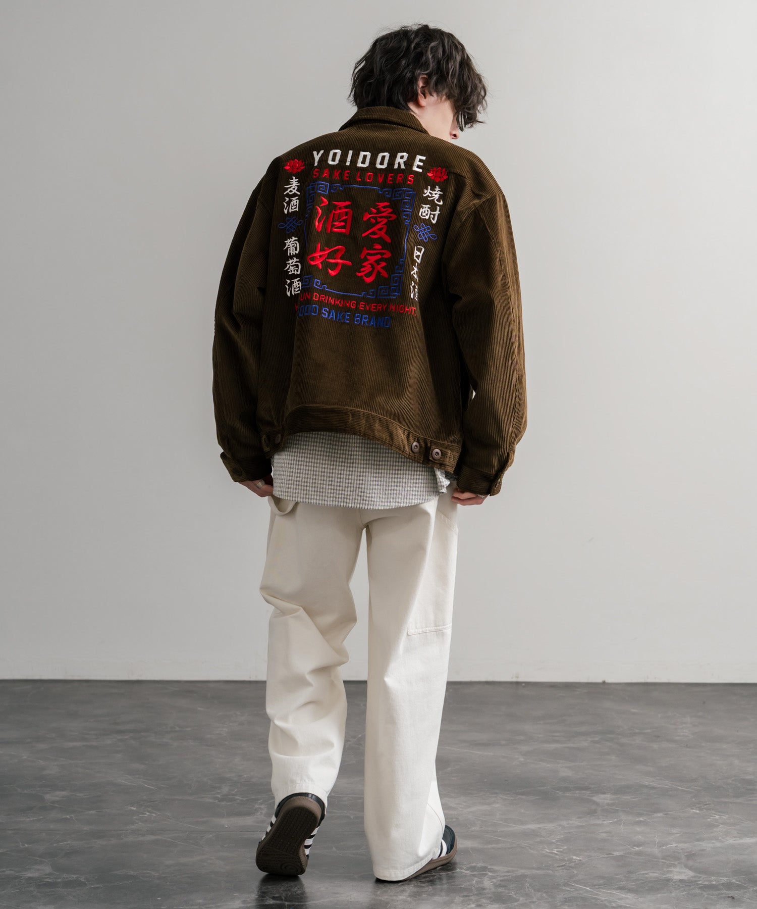 YOIDORE 酔いどれ 酒愛好家刺繍オーバーサイズコーデュロイジャケット