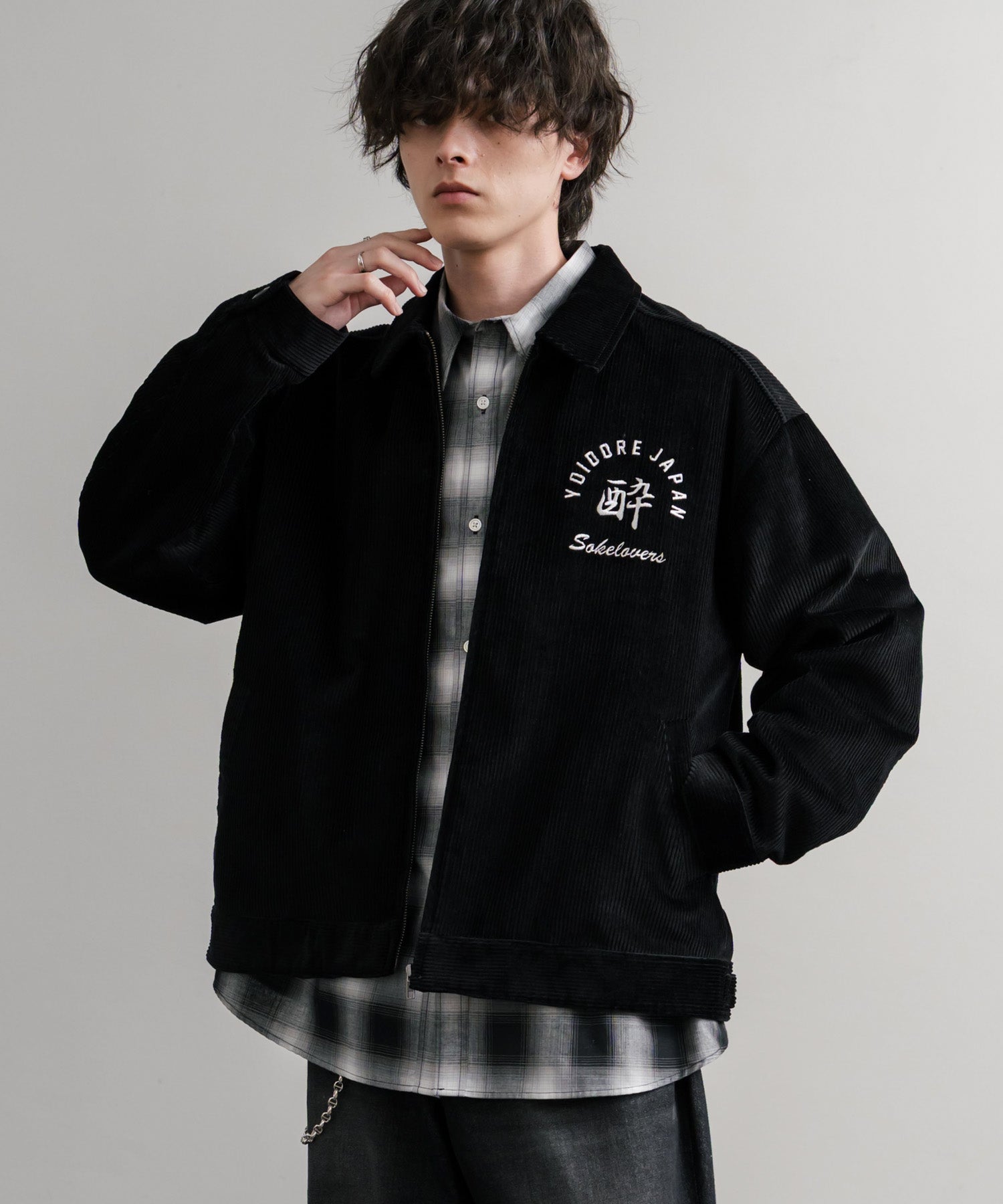 YOIDORE 酔いどれ 酒愛好家刺繍オーバーサイズコーデュロイジャケット