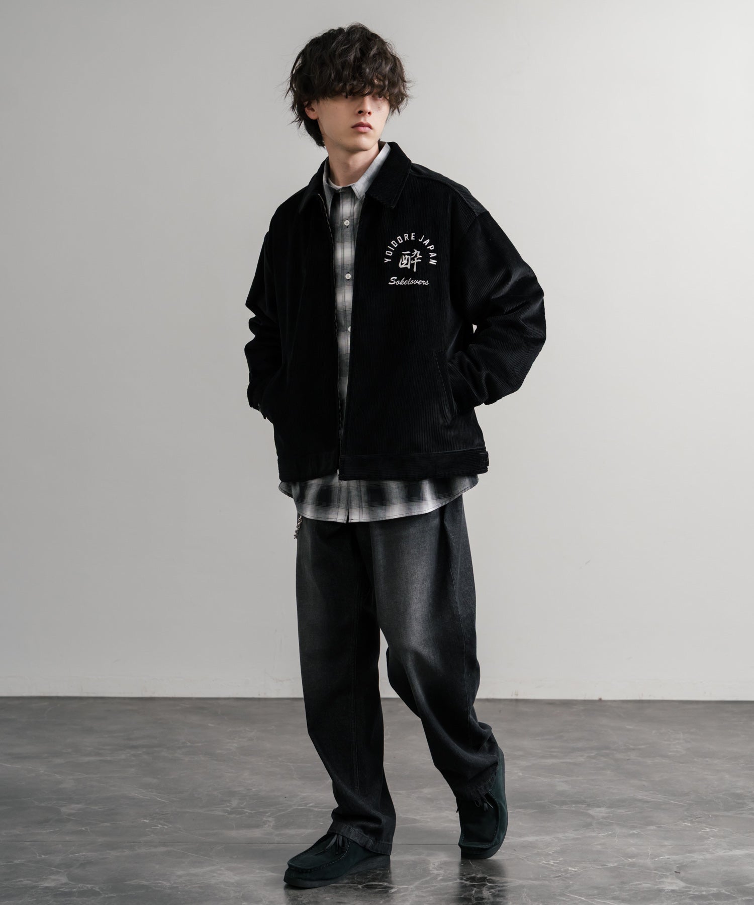 YOIDORE 酔いどれ 酒愛好家刺繍オーバーサイズコーデュロイジャケット