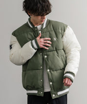 U.S. POLO ASSN. ユーエスポロアッスン PADDED VARSITY JACKET オーバーサイズワンポイントロゴ刺繍中綿スタジャン / 配色切替パデッドジャケット 14894