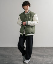 U.S. POLO ASSN. ユーエスポロアッスン PADDED VARSITY JACKET オーバーサイズワンポイントロゴ刺繍中綿スタジャン / 配色切替パデッドジャケット 14894
