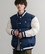 U.S. POLO ASSN. ユーエスポロアッスン PADDED VARSITY JACKET オーバーサイズワンポイントロゴ刺繍中綿スタジャン / 配色切替パデッドジャケット 14894