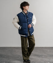 U.S. POLO ASSN. ユーエスポロアッスン PADDED VARSITY JACKET オーバーサイズワンポイントロゴ刺繍中綿スタジャン / 配色切替パデッドジャケット 14894