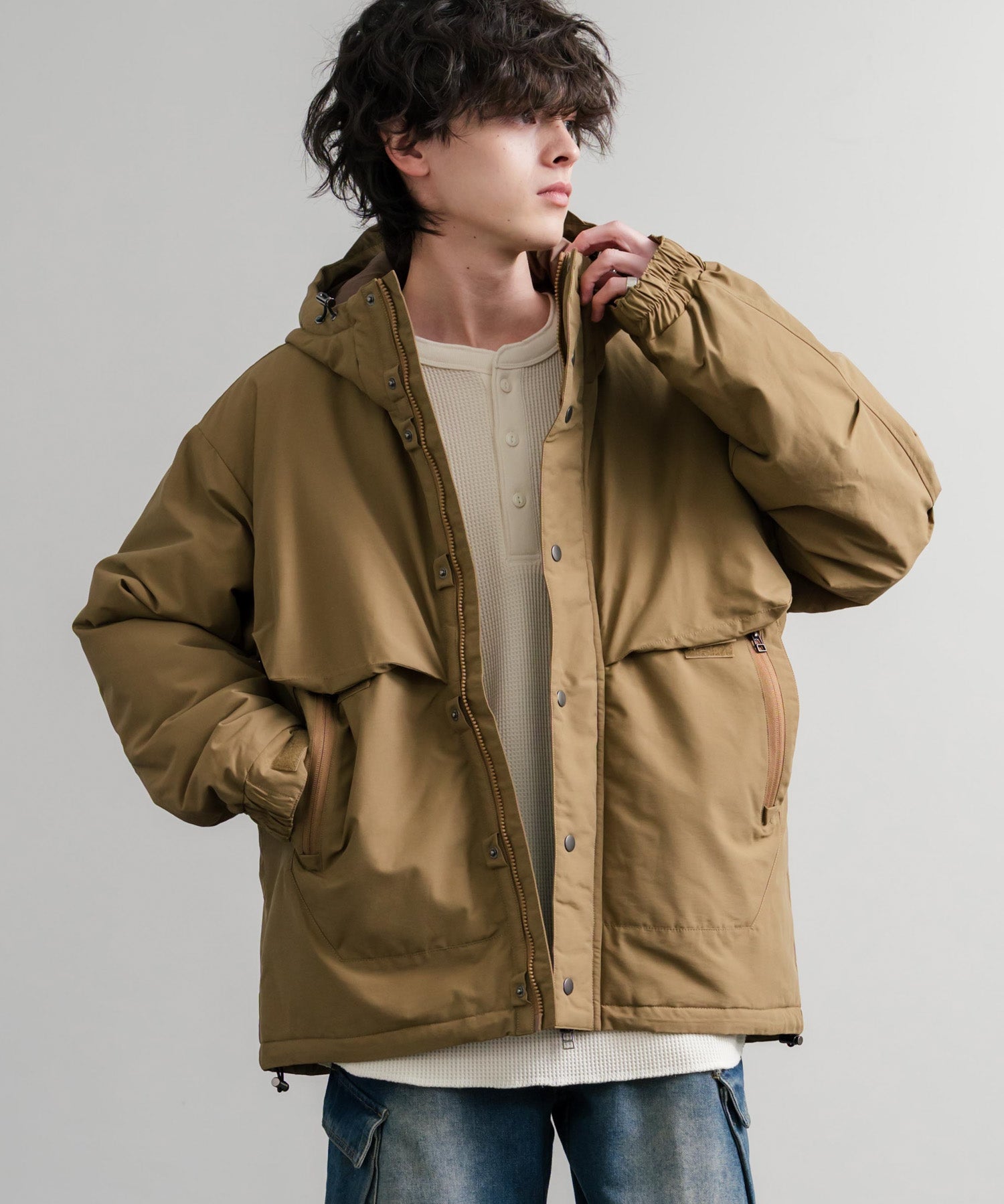 Audience オーディエンス 60/40クロス Sorona Dupont 中綿ロガーマウンテンパーカー/ナイロンフードジャケット AUD7348 14895