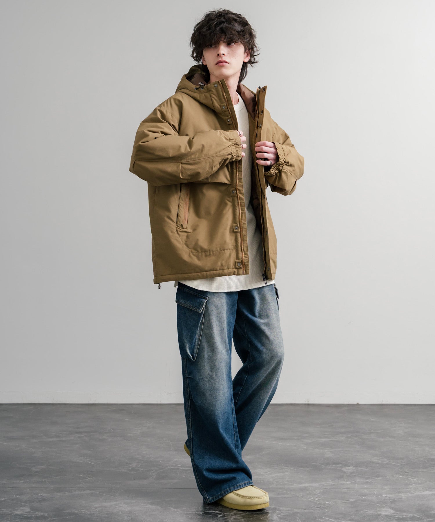 Audience オーディエンス 60/40クロス Sorona Dupont 中綿ロガーマウンテンパーカー/ナイロンフードジャケット AUD7348 14895