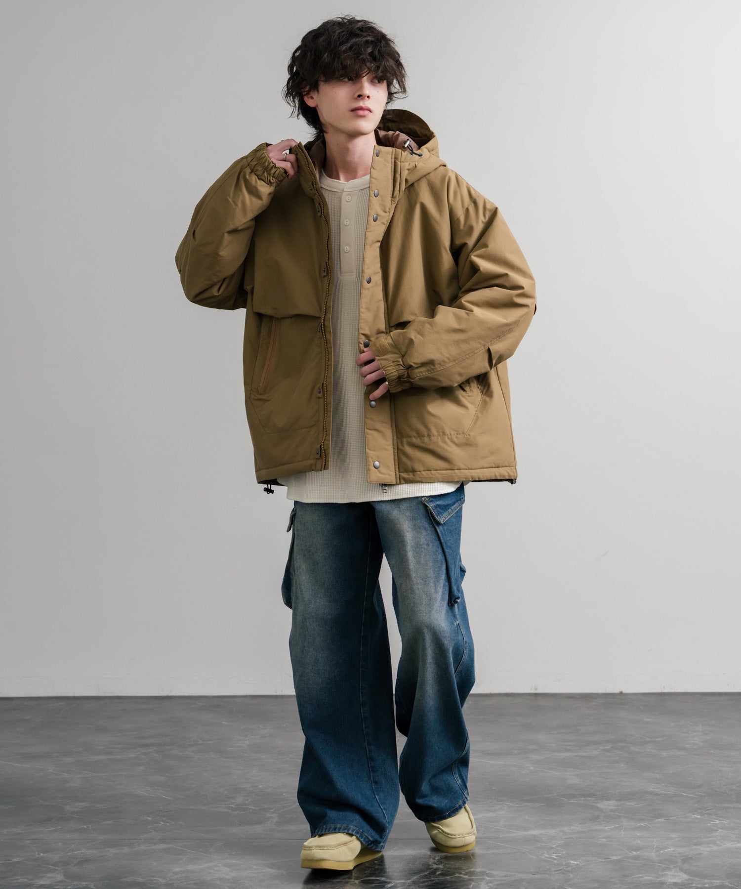 Audience オーディエンス 60/40クロス Sorona Dupont 中綿ロガーマウンテンパーカー/ナイロンフードジャケット AUD7348 14895