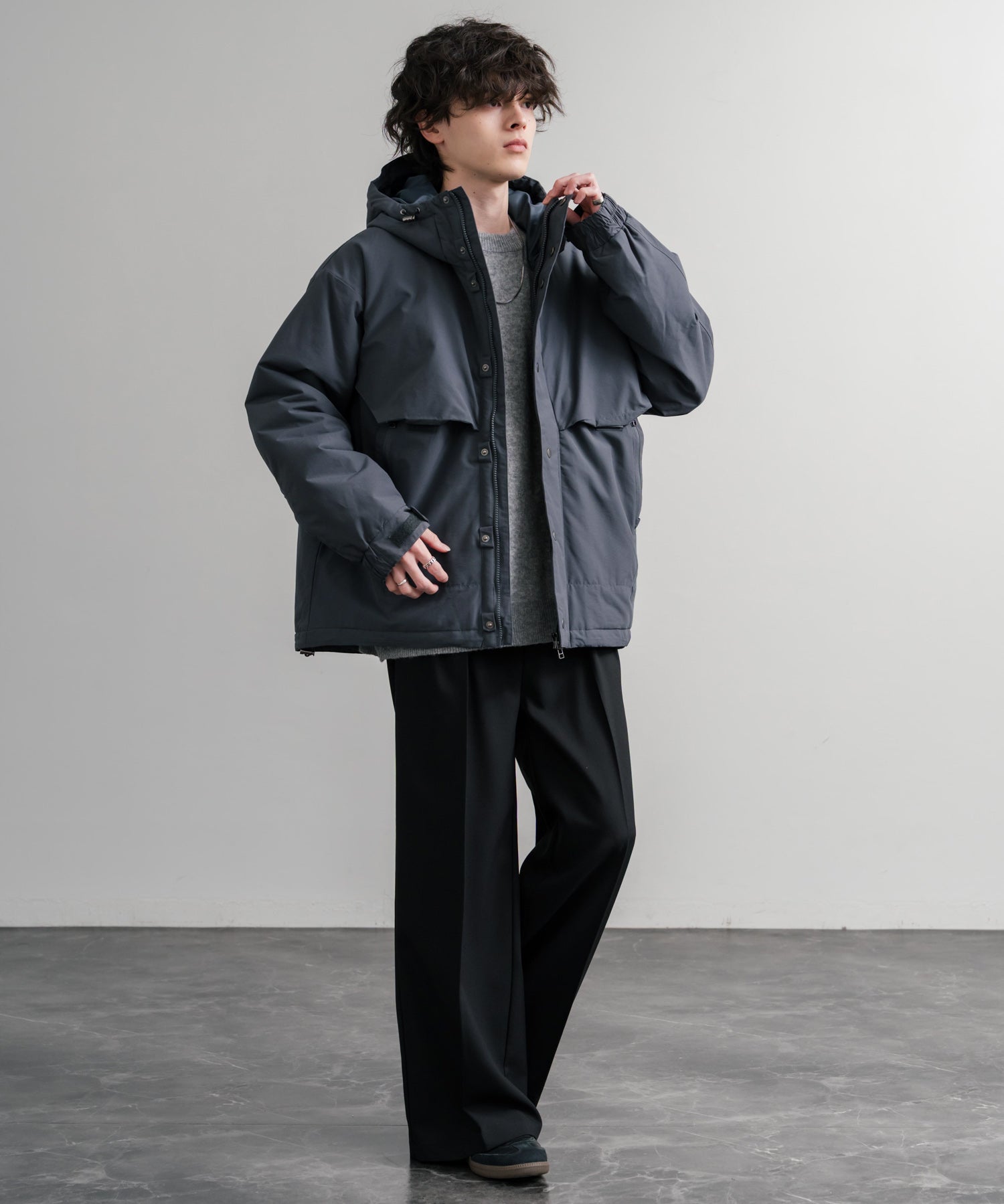 Audience オーディエンス 60/40クロス Sorona Dupont 中綿ロガーマウンテンパーカー/ナイロンフードジャケット AUD7348 14895