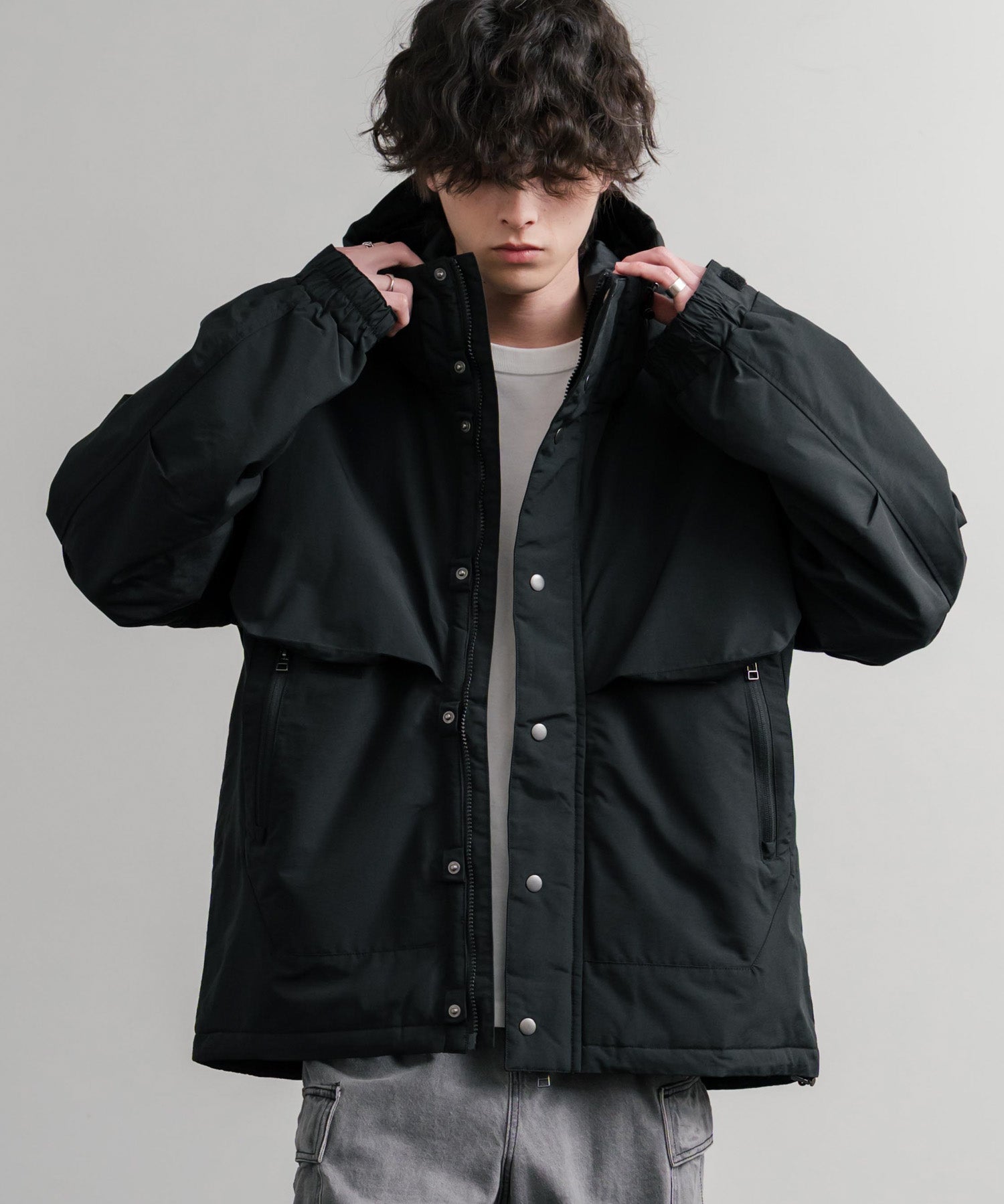 Audience オーディエンス 60/40クロス Sorona Dupont 中綿ロガーマウンテンパーカー/ナイロンフードジャケット AUD7348 14895