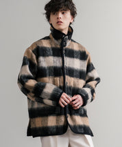 Upscape Audience アップスケープオーディエンス 日本製 国産 ECOLANAシャギーチェックスタンドオーバージャケット AUD7340 14898