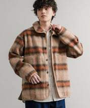 Upscape Audience アップスケープオーディエンス 日本製 国産 ECOLANAシャギーチェックスタンドオーバージャケット AUD7340 14898