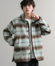 Upscape Audience アップスケープオーディエンス 日本製 国産 ECOLANAシャギーチェックスタンドオーバージャケット AUD7340 14898