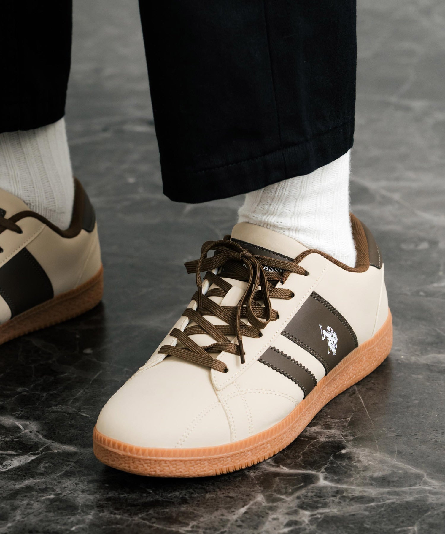 U.S.POLO ASSN. ユーエスポロアッスン ワンポイントロゴ厚底クラシックローカットスニーカー 14932