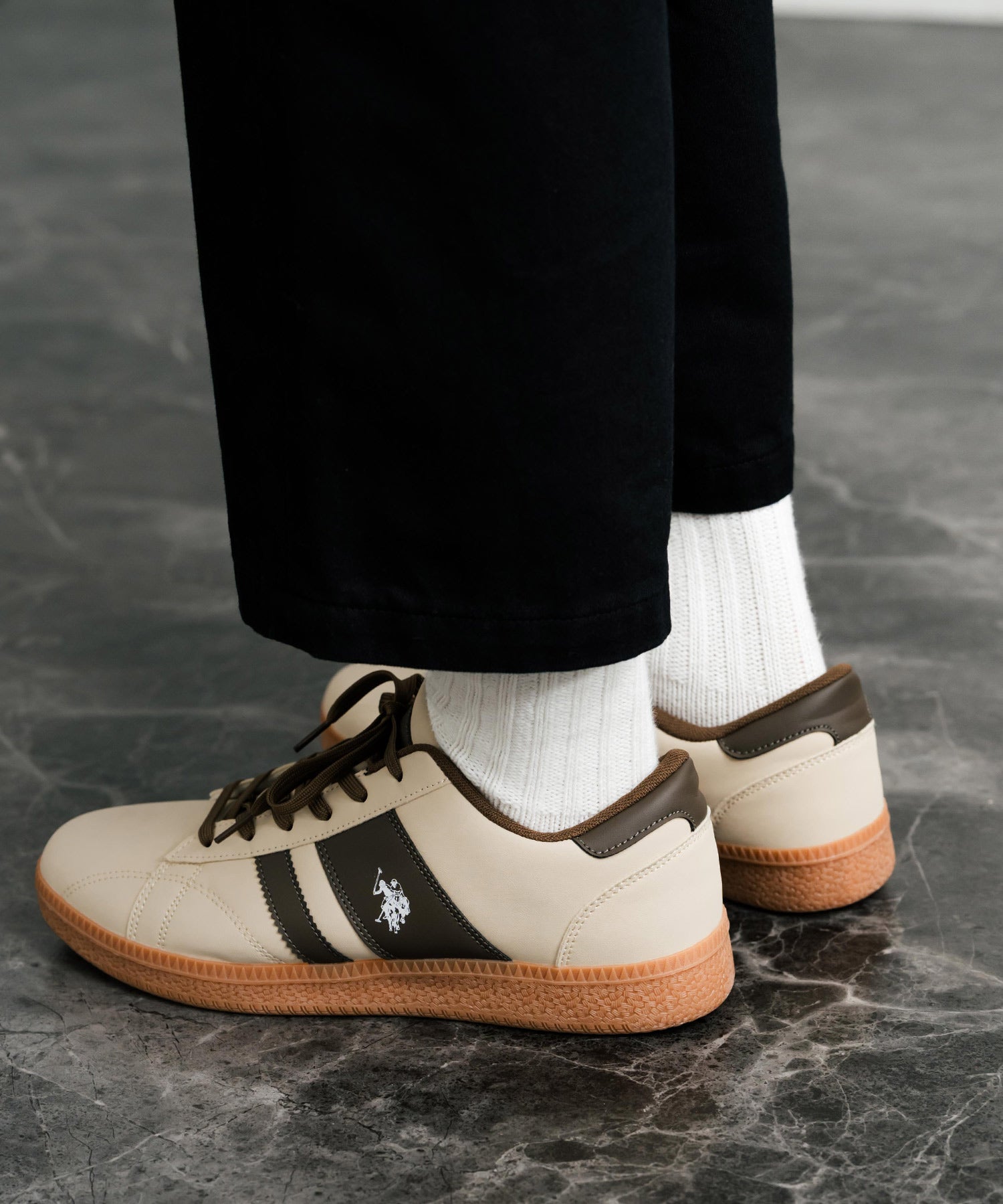 U.S.POLO ASSN. ユーエスポロアッスン ワンポイントロゴ厚底クラシックローカットスニーカー 14932