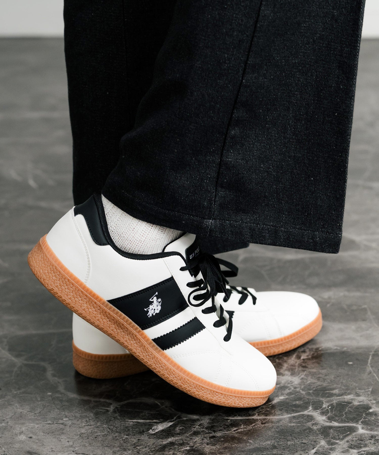 U.S.POLO ASSN. ユーエスポロアッスン ワンポイントロゴ厚底クラシックローカットスニーカー 14932