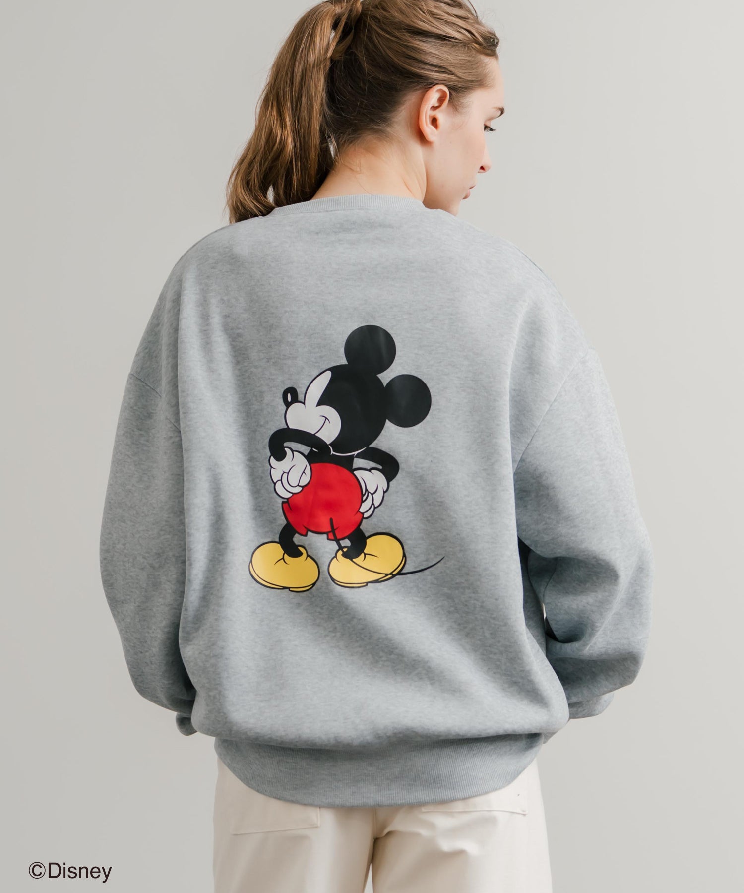 Disney ディズニー MICKEY MOUSE オーバーサイズ ミッキーマウスプリント裏起毛スウェットトレーナー	14939