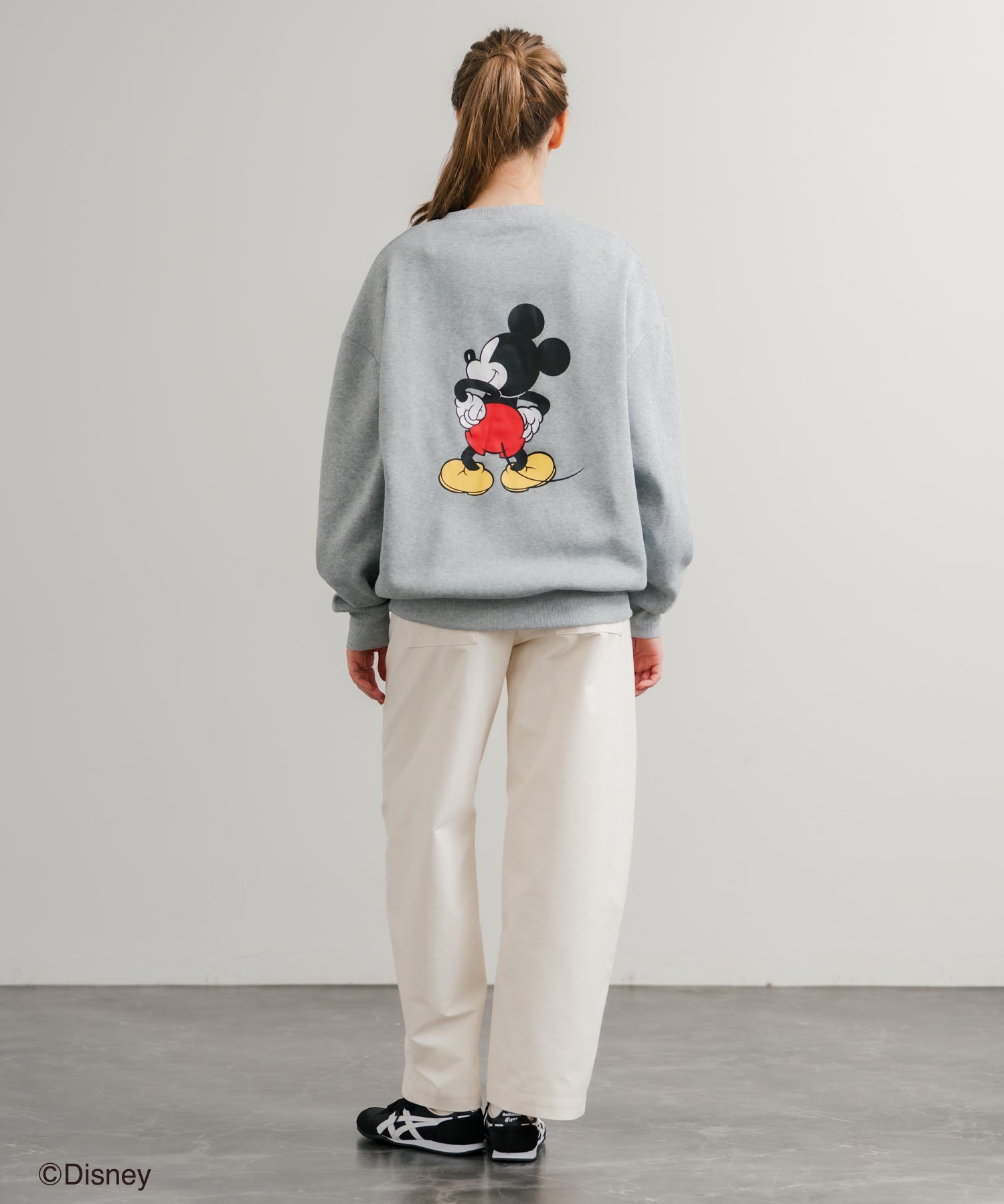 Disney ディズニー MICKEY MOUSE オーバーサイズ ミッキーマウスプリント裏起毛スウェットトレーナー	14939