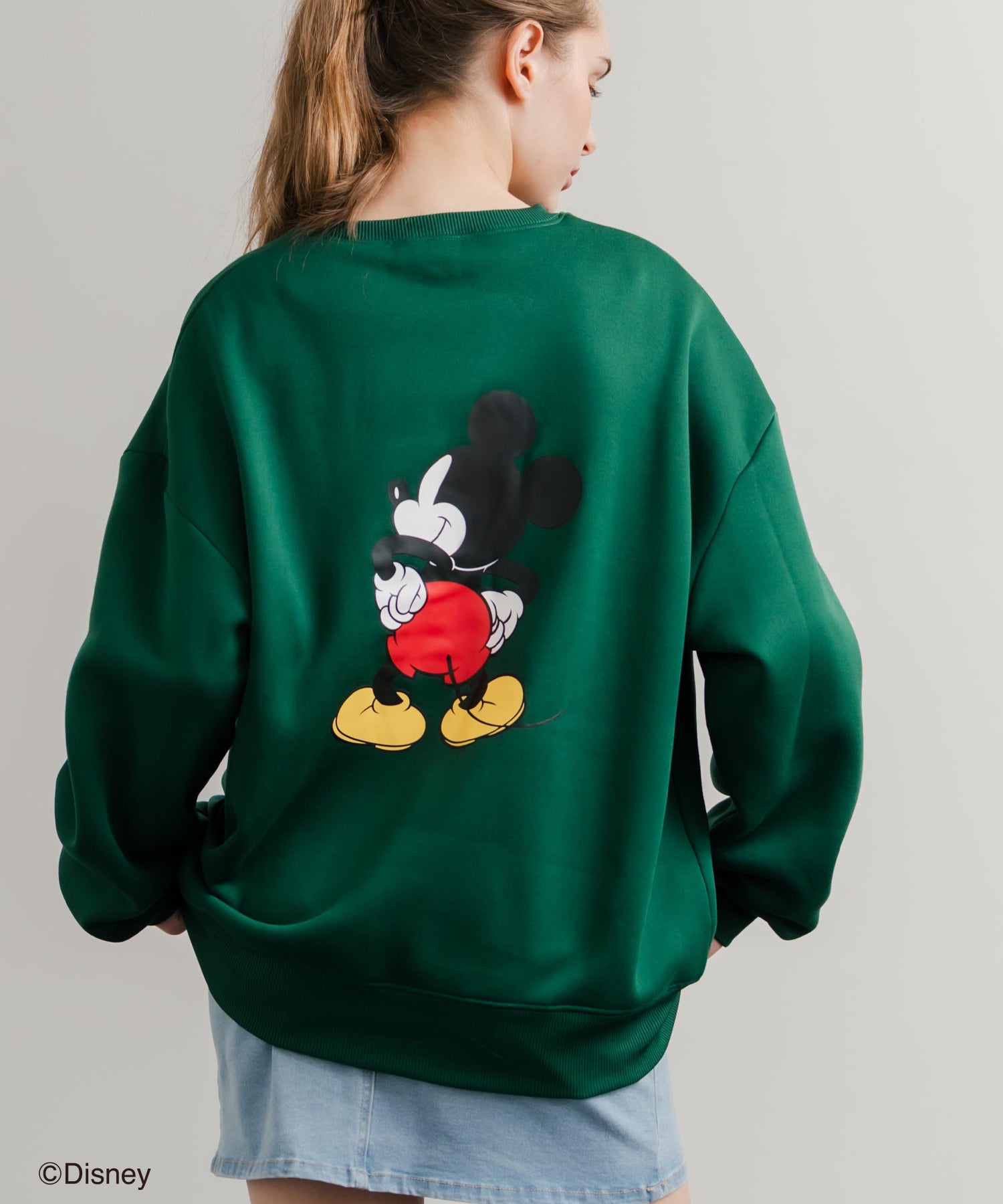 Disney ディズニー MICKEY MOUSE オーバーサイズ ミッキーマウスプリント裏起毛スウェットトレーナー	14939