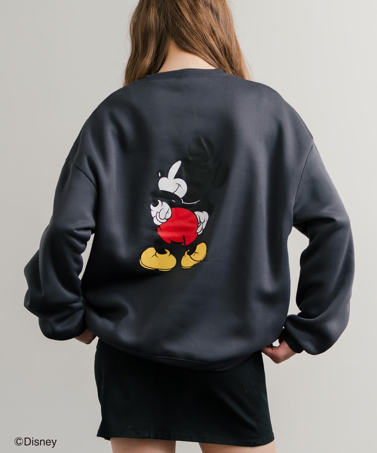 Disney ディズニー MICKEY MOUSE オーバーサイズ ミッキーマウスプリント裏起毛スウェットトレーナー	14939