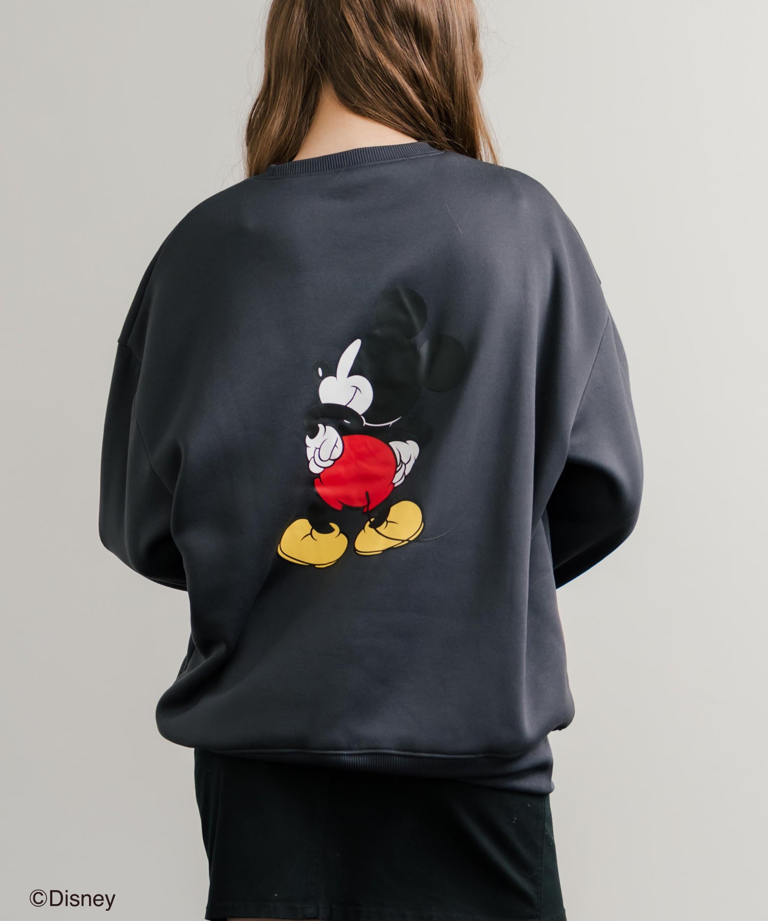 Disney ディズニー MICKEY MOUSE オーバーサイズ ミッキーマウスプリント裏起毛スウェットトレーナー	14939