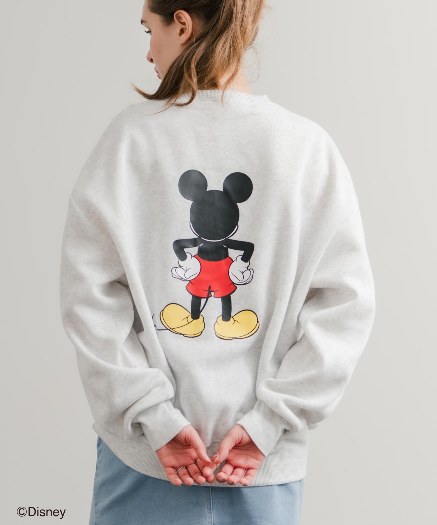 Disney ディズニー MICKEY MOUSE オーバーサイズ ミッキーマウスプリント裏起毛スウェットトレーナー	14939