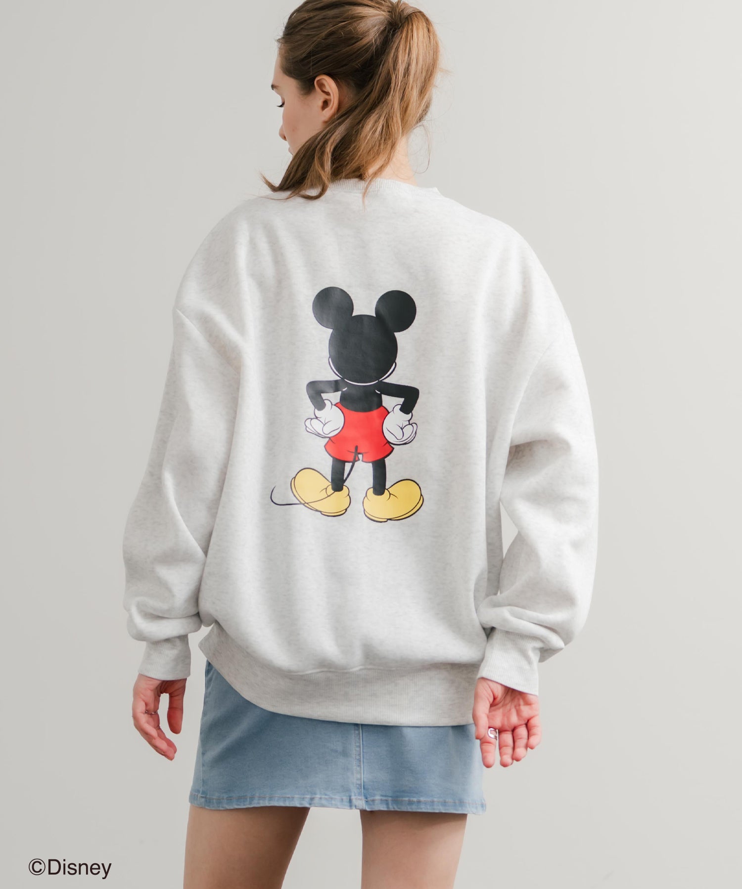 Disney ディズニー MICKEY MOUSE オーバーサイズ ミッキーマウスプリント裏起毛スウェットトレーナー	14939
