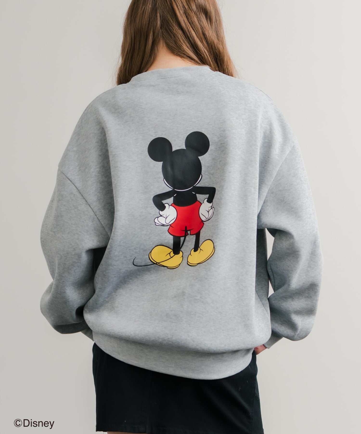 Disney ディズニー MICKEY MOUSE オーバーサイズ ミッキーマウスプリント裏起毛スウェットトレーナー	14939
