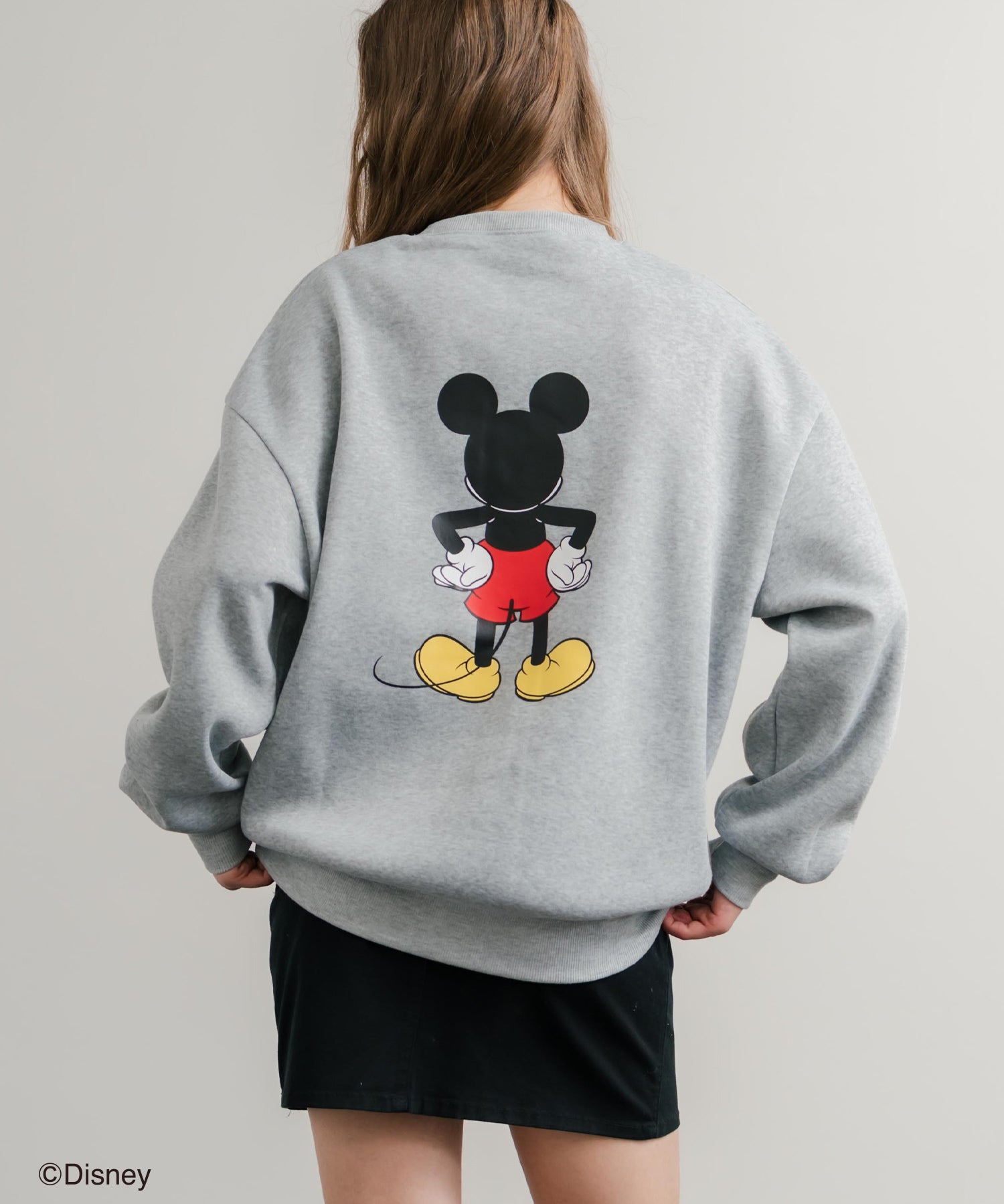 Disney ディズニー MICKEY MOUSE オーバーサイズ ミッキーマウスプリント裏起毛スウェットトレーナー	14939