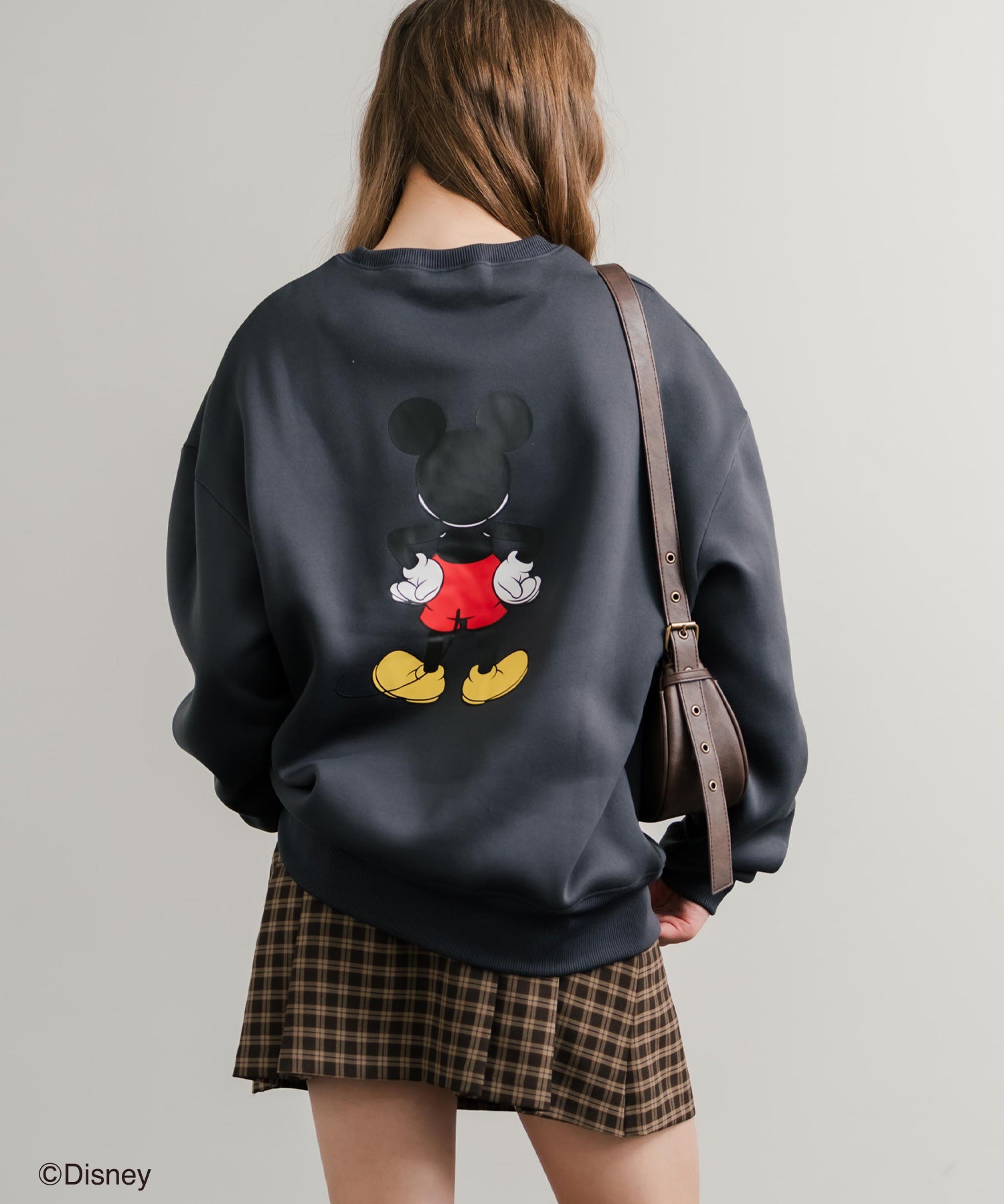 Disney ディズニー MICKEY MOUSE オーバーサイズ ミッキーマウスプリント裏起毛スウェットトレーナー	14939