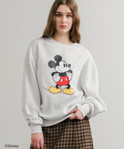 Disney ディズニー MICKEY MOUSE オーバーサイズ ミッキーマウスプリント裏起毛スウェットトレーナー	14939