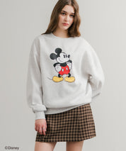 Disney ディズニー MICKEY MOUSE オーバーサイズ ミッキーマウスプリント裏起毛スウェットトレーナー	14939