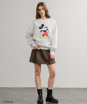Disney ディズニー MICKEY MOUSE オーバーサイズ ミッキーマウスプリント裏起毛スウェットトレーナー	14939