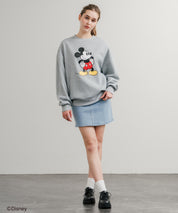 Disney ディズニー MICKEY MOUSE オーバーサイズ ミッキーマウスプリント裏起毛スウェットトレーナー	14939