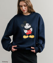 Disney ディズニー MICKEY MOUSE オーバーサイズ ミッキーマウスプリント裏起毛スウェットトレーナー	14939