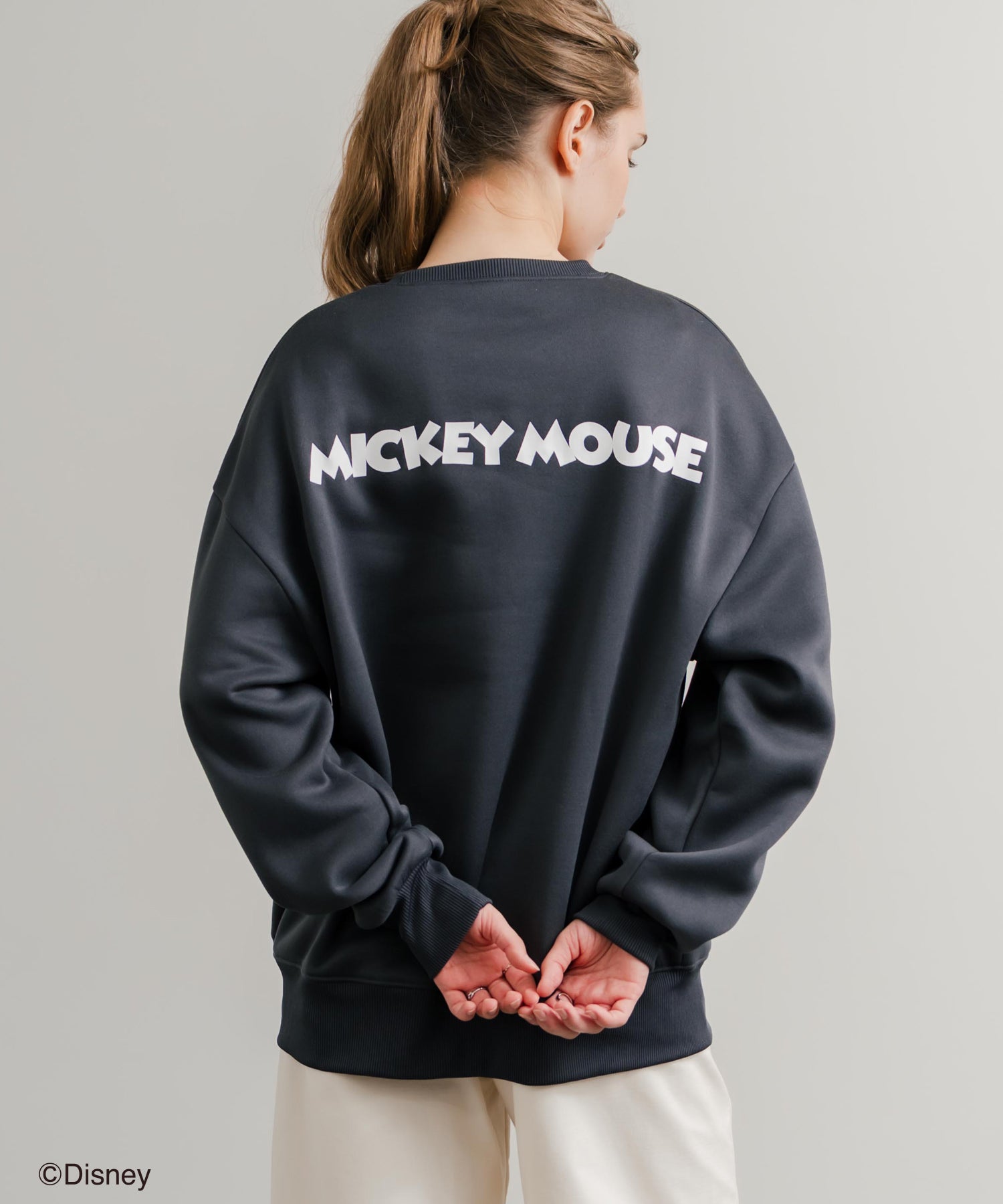 Disney ディズニー MICKEY MOUSE オーバーサイズ ミッキーマウスプリント裏起毛スウェットトレーナー	14939
