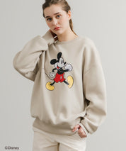 Disney ディズニー MICKEY MOUSE オーバーサイズ ミッキーマウスプリント裏起毛スウェットトレーナー	14939