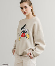 Disney ディズニー MICKEY MOUSE オーバーサイズ ミッキーマウスプリント裏起毛スウェットトレーナー	14939