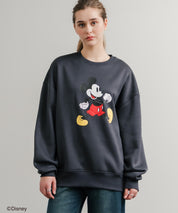 Disney ディズニー MICKEY MOUSE オーバーサイズ ミッキーマウスプリント裏起毛スウェットトレーナー	14939