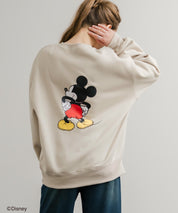 Disney ディズニー MICKEY MOUSE オーバーサイズ ミッキーマウスプリント裏起毛スウェットトレーナー	14939