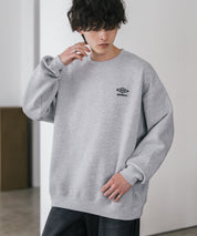 UMBRO 別注コラボオーバーサイズ裏起毛ロゴ刺繍クルーネックスウェット 14940