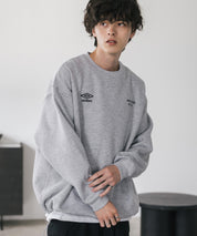 UMBRO 別注コラボオーバーサイズ裏起毛ロゴ刺繍ドロストスウェット 14941