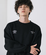 UMBRO 別注コラボオーバーサイズ裏起毛ロゴ刺繍ドロストスウェット 14941