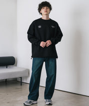 UMBRO 別注コラボオーバーサイズ裏起毛ロゴ刺繍ドロストスウェット 14941