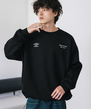 UMBRO 別注コラボオーバーサイズ裏起毛ロゴ刺繍ドロストスウェット 14941